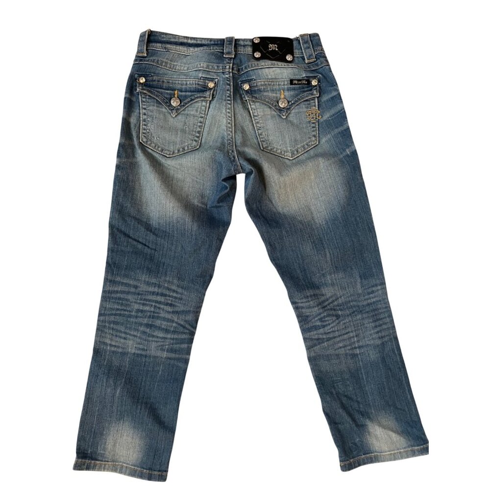Miss Me Medium Wash Boyfriend Capri Blue Jeans Women's Size 25 JB5547P2 - Picture 4 of 9